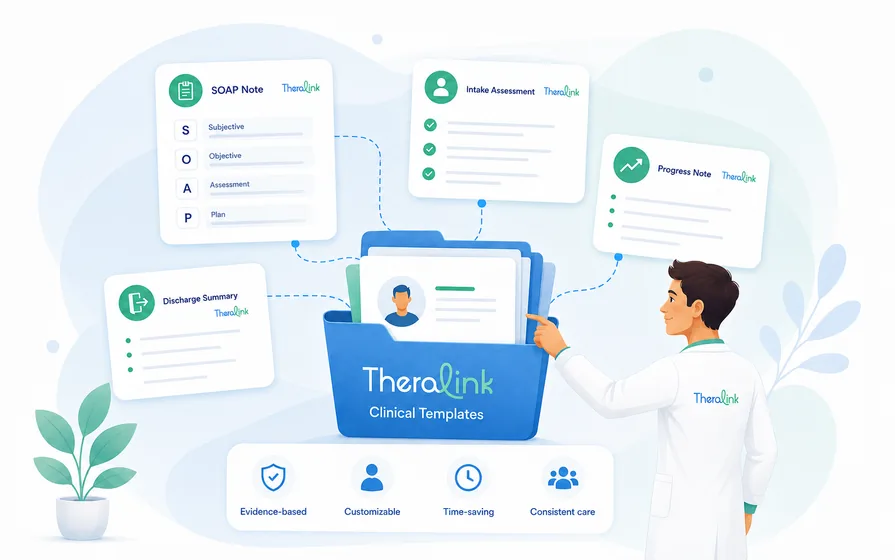 Clinical templates in TheraLink